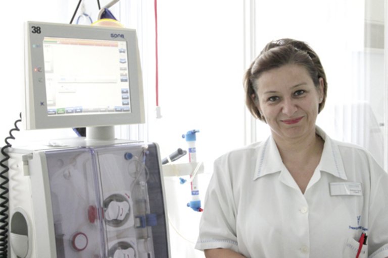 Agnes Szekeres, vrchní sestra v dialyzačním středisku NephroCare v Ceglédu